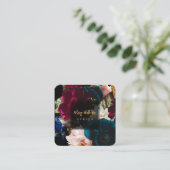 Carte De Visite Carré PixDezines Fleurs Moody foncées (Debout devant)