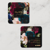 Carte De Visite Carré PixDezines Fleurs Moody foncées (Devant / Derrière)