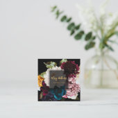 Carte De Visite Carré PixDezines Fleurs Moody foncées (Debout devant)