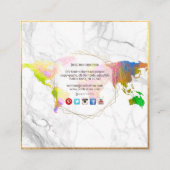 Carte De Visite Carré PixDezines GLOBAL MONOGRAM/FAUX GOLD (Dos)