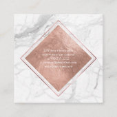 Carte De Visite Carré PixDezines Marble+Faux Rose Gold Foil (Dos)