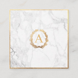 Carte De Visite Carré PixDezines Marbre+do-it-yourself Faux Gold Monogra