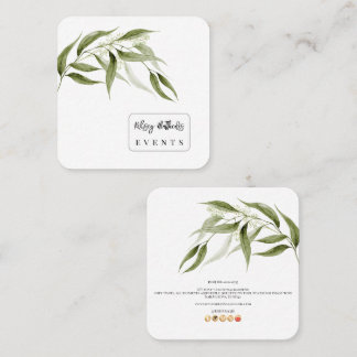 Carte De Visite Carré PixDezines Minimaliste Verdure Eucalyptus