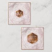 Carte De Visite Carré PixDezines MONOGRAM FAUX COPPER ARBRES (Devant / Derrière)