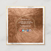 Carte De Visite Carré PixDezines MONOGRAM/FAUX COPPER HONEYCOMB (Dos)