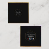 Carte De Visite Carré PixDezines MONOGRAM/FAUX GOLD HONEYCOMB (Devant / Derrière)