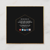 Carte De Visite Carré PixDezines MONOGRAM/FAUX GOLD HONEYCOMB (Dos)