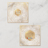 Carte De Visite Carré PixDezines MONOGRAM/FAUX GOLD TREE RINGS (Devant / Derrière)