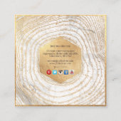 Carte De Visite Carré PixDezines MONOGRAM/FAUX GOLD TREE RINGS (Dos)