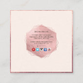 Carte De Visite Carré PixDezines MONOGRAM/FAUX ROSE OR, ROSE BLANCHE (Dos)