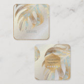 Carte De Visite Carré PixDezines MONSTERA, DOUCE TONE FAUX FOIL (Devant / Derrière)