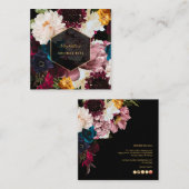 Carte De Visite Carré PixDezines Moody Botanical Flowers (Devant / Derrière)