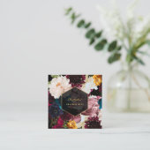 Carte De Visite Carré PixDezines Moody Botanical Flowers (Debout devant)