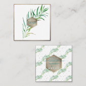 Carte De Visite Carré PixDezines PALM FRONDS, VERDURE (Devant / Derrière)
