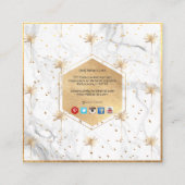 Carte De Visite Carré PixDezines PALM TREE, FAUX GOLD+MARBLE (Dos)