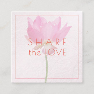 Carte De Visite Carré PixDezines Pink Lotus Partagez l'Amour