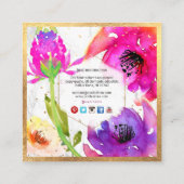 Carte De Visite Carré PixDezines ROSE D'EAU/COULEUR FLORALE (Dos)