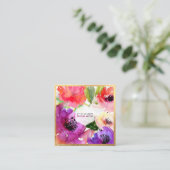 Carte De Visite Carré PixDezines ROSE D'EAU/COULEUR FLORALE (Debout devant)