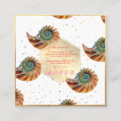 Carte De Visite Carré PixDezines SEASHELLS, NAUTILUS, FAUX GOLD FOIL (Dos)