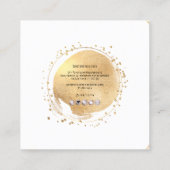 Carte De Visite Carré PixDezines Simple Blush Brush Stroke Faux Gold Squ (Dos)