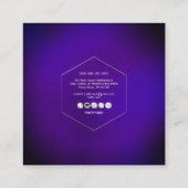 Carte De Visite Carré PixDezines Simple Élégant, Blanc Précurseur+Violet (Dos)