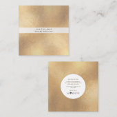 Carte De Visite Carré PixDezines Simple Élégant, Faux Gold+Pearly White (Devant / Derrière)