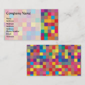 Carte De Visite Carré Pixel Rainbow Motif (Devant / Derrière)