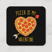Carte De Visite Carré Pizza Est Ma Saint-Valentin (Devant)