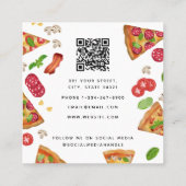 Carte De Visite Carré Pizzeria Restaurant QR Code Cuisine italienne (Dos)