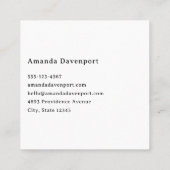 Carte De Visite Carré Plage de sable avec Surf en mousse (Dos)