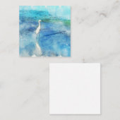 Carte De Visite Carré Plage tropicale dans le bleu turquoise d'Aqua Turq (Devant / Derrière)