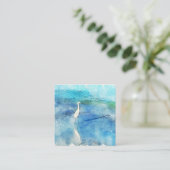 Carte De Visite Carré Plage tropicale dans le bleu turquoise d'Aqua Turq (Debout devant)