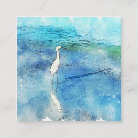 Carte De Visite Carré Plage tropicale dans le bleu turquoise d'Aqua Turq (Devant)