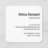 Carte De Visite Carré Plage tropicale pittoresque avec huttes de chaume  (Dos)