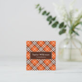 Carte De Visite Carré Plaid Orange (Debout devant)