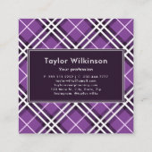 Carte De Visite Carré Plaid Violet (Dos)
