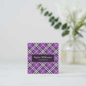 Carte De Visite Carré Plaid Violet (Debout devant)