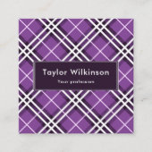 Carte De Visite Carré Plaid Violet (Devant)