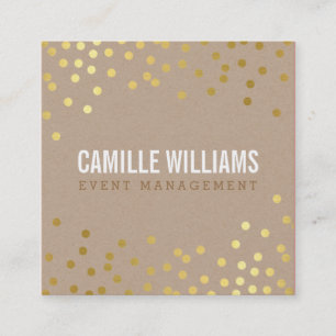 Carte De Visite Carré PLAIN BOLD MINIMAL smart glam confetti or kraft