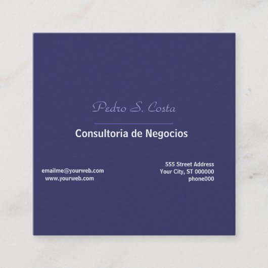 Carte De Visite Carré Plain Simplicity Purple I Freelancer Unique Cool (Devant)