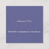 Carte De Visite Carré Plain Simplicity Purple I Freelancer Unique Cool (Dos)