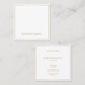 Carte De Visite Carré Plaine moderne blanche des textes élégants (Devant / Derrière)