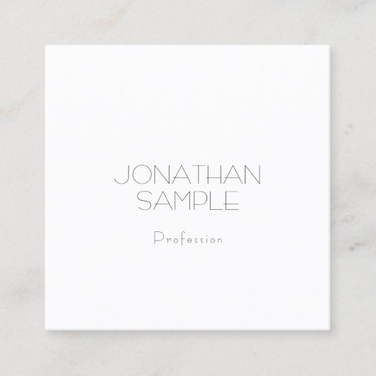 Carte De Visite Carré Plaine moderne de luxe de Smart de conception (Devant)