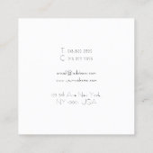 Carte De Visite Carré Plaine moderne de luxe de Smart de conception (Dos)