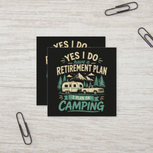 Carte De Visite Carré Plan de retraite de camping