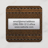 Carte De Visite Carré Plan en cuir (Dos)