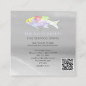 Carte De Visite Carré *~* PLANCHER Poisson Plage Sable Argent Mer Dîner (Dos)