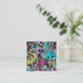 Carte De Visite Carré Planificateur de graffitis urbains (Debout devant)