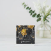 Carte De Visite Carré Planificateur de la fête des ballons d'iridescente (Debout devant)