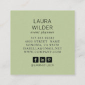 Carte De Visite Carré Planificateur d'événements floraux Boho (Dos)